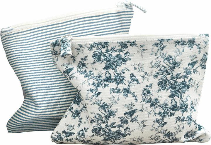 Produktbild Loberon Täschchen 2er Set Emilie blau/creme