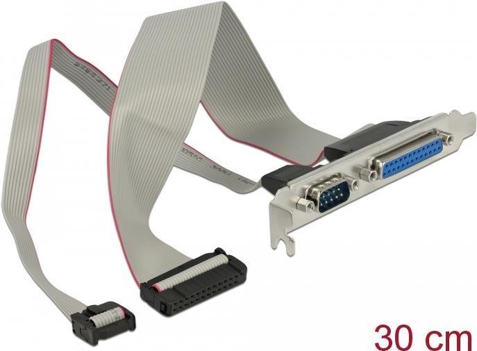 Produktbild Delock Slotblech Parallel 1 x Port + Seriell 1 x Port ca. 30 cm Belegung 1:1