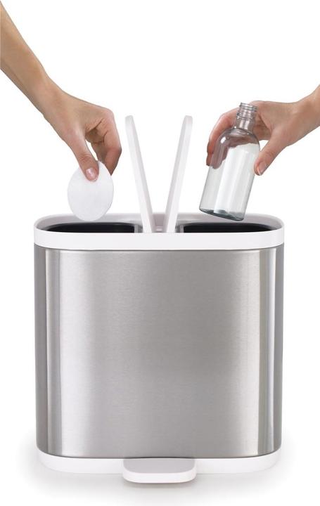 Actual product image Joseph Joseph Split Steel Separator Waste Bin, 2x3l, 27x18x28.4cm (6 l)