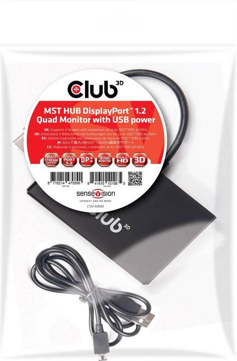 Immagine prodotto Club 3D Multi Streaming Transport Hub 1xDP - 4xDP (DP, 6.50 cm)