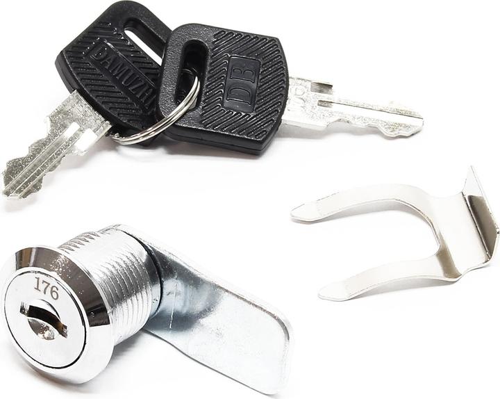 Immagine prodotto Wiltec Serratura a camme con 2 chiavi 16 mm, angolo di rotazione di 90° per cassette postali e mobili