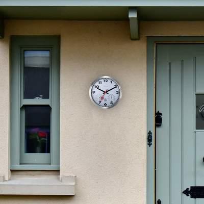 Actual product image Nextime Wall clock Clematis Ø 35 cm, silver (35 cm)