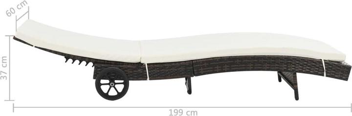 Immagine prodotto VidaXL Sonnenliegen 2 Stk. mit Rollen und Auflagen Poly Rattan (60 cm)