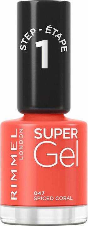 Actual product image Rimmel London Super Gel STEP1 (047 Spiced Coral, Gel-Effect Nail Polish)