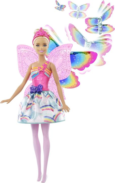 Image du produit Barbie Dreamtopia Royaume Arc-en-ciel Poupée magique fée des ailes (blonde)