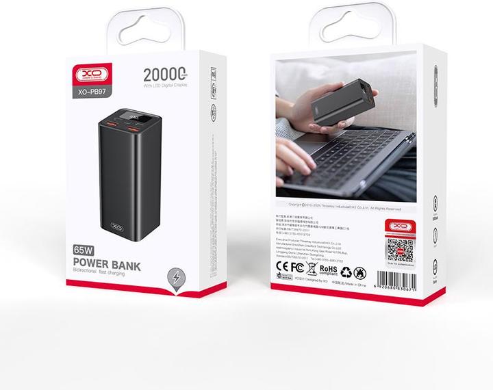 Produktbild xO Laptop-Powerbank PB97 65W 20000mAh schwarz (20000 mAh, 65 W, 65 Wh)