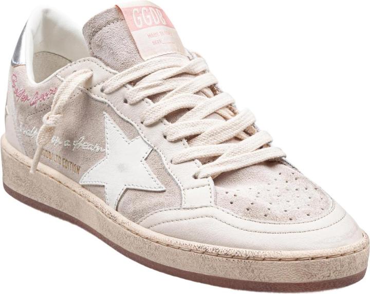 Actual product image Golden Goose ballstar sneakers in suede and leather color beige/white (41)