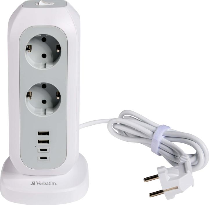 Actual product image Verbatim EU Power Tower 11 (11 x, USB-A, USB-C, CEE 7/4, 2 m)