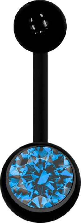 Immagine prodotto Star Piercing Banana nera con sfera e cristallo azzurro (Acrilico, senza ottone)