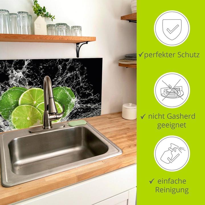 Image du produit Artland Dos de cuisine en aluminium Limone avec éclaboussures