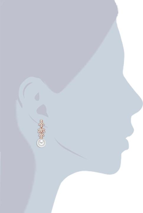 Actual product image Lulu & Jane Ladies Brass Zirconia Shell Core Pearl Rose Gold - 29305 (Brass)