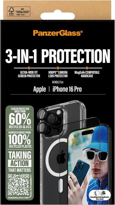 Image du produit PanzerGlass Bundle Ultra Wide FIt Glass + Case + Lens (1 pièce(s), Apple iPhone 16 Pro)