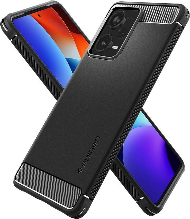 Actual product image Spigen Rugged Armor Xiaomi Redmi Note 12 Pro+ Plus 5g Matte Black (Xiaomi Redmi Note 12 Pro+)