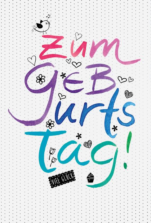 Produktbild ABC Geburtstagskarte Handlettering 0163977 weiss B6 (1 Stk.)
