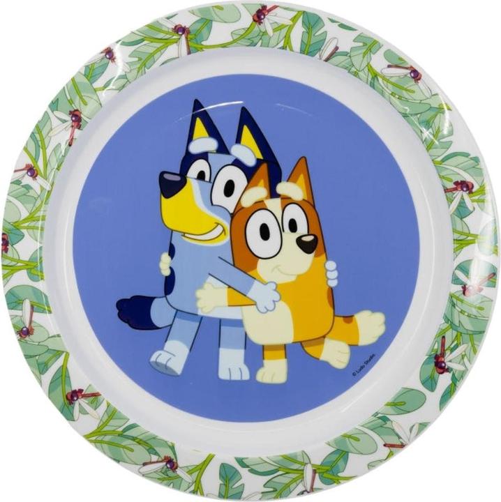 Actual product image Tinisu Bluey plastic plate set for children - suitable for microwave use
