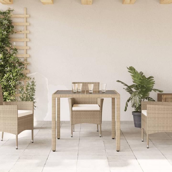 Produktbild VidaXL Gartentisch mit Glasplatte (90 cm)
