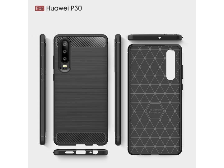 Actual product image Screenguard Huawei P30 Cover Carbon Brushed Soft TPU (Huawei P30)
