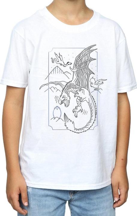 Immagine prodotto Dragon Line Art Maglietta Ragazzi (140, 146)