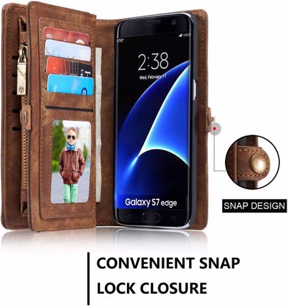 Produktbild Caseme Leder Portemonnaie mit Plastik Hülle (Samsung Galaxy S7 Edge)
