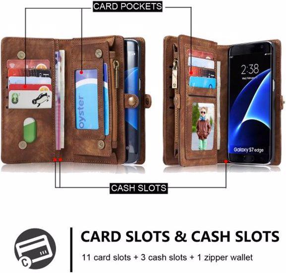 Produktbild Caseme Leder Portemonnaie mit Plastik Hülle (Samsung Galaxy S7 Edge)