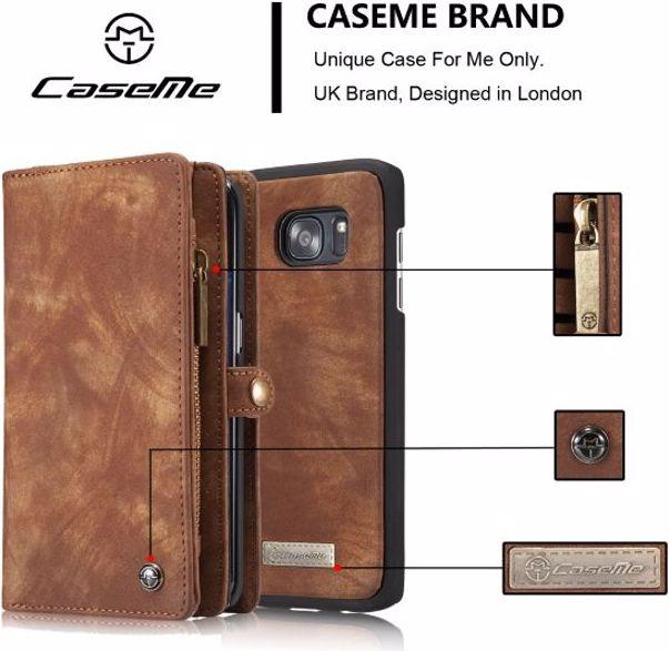 Produktbild Caseme Leder Portemonnaie mit Plastik Hülle (Samsung Galaxy S7 Edge)