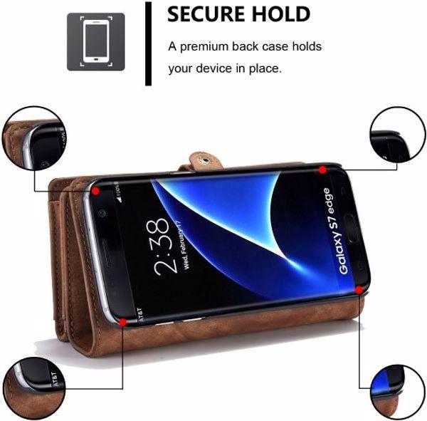 Produktbild Caseme Leder Portemonnaie mit Plastik Hülle (Samsung Galaxy S7 Edge)