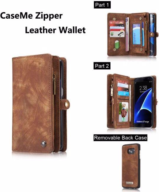 Produktbild Caseme Leder Portemonnaie mit Plastik Hülle (Samsung Galaxy S7 Edge)