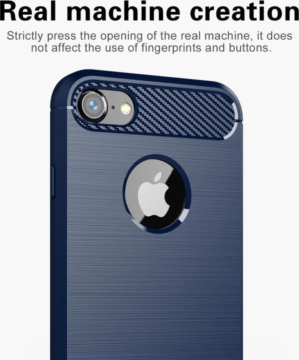 Actual product image Cadorabo TPU Ultra Slim carbon stainless steel combo cover (Apple iPhone 7)