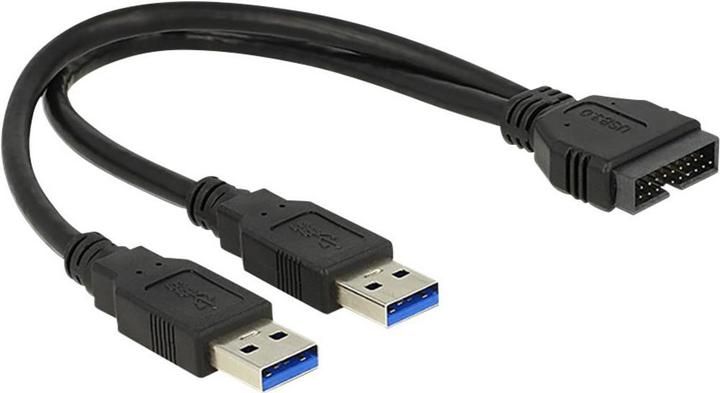 Delock Cavo connettore USB 3.0 maschio > 2 x connettore USB 3.0 tipo A maschio (0.25 m, USB 3.2 Gen 1)