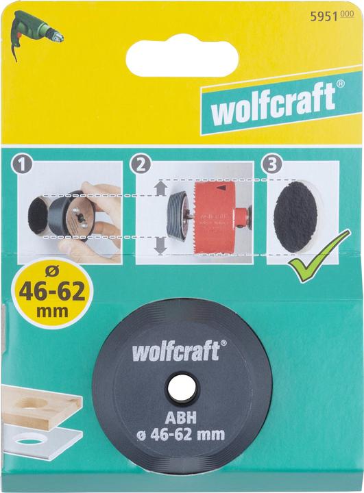 Produktbild wolfcraft Aufbohrhilfe für Lochsägen, Ø 46–62 mm (62 Millimeter)