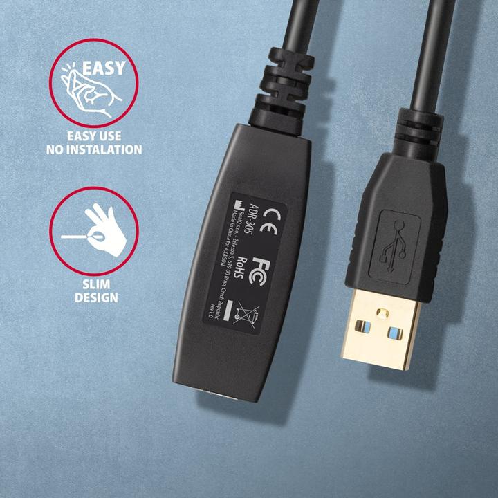 Actual product image Axagon USB A – USB A (5 m, USB 3.2 Gen 1)