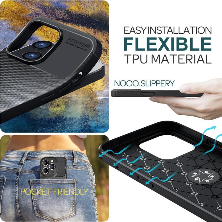 Produktbild Nalia Carbon Look Silikon Hülle (Apple iPhone 15 Pro Max)
