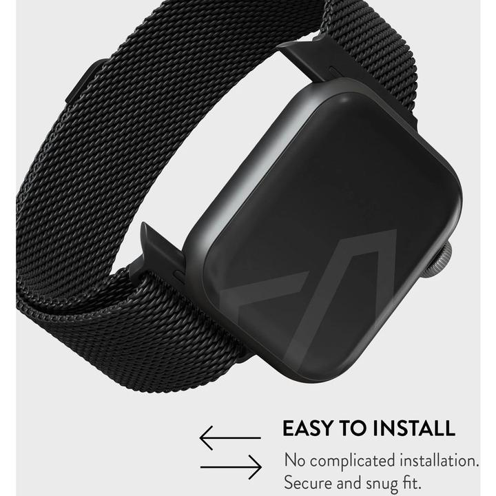 Actual product image Burga Apple Watch Band Metal Mesh Black 38mm / 40mm / 41mm (Milanaise RVS vlechtwerk)