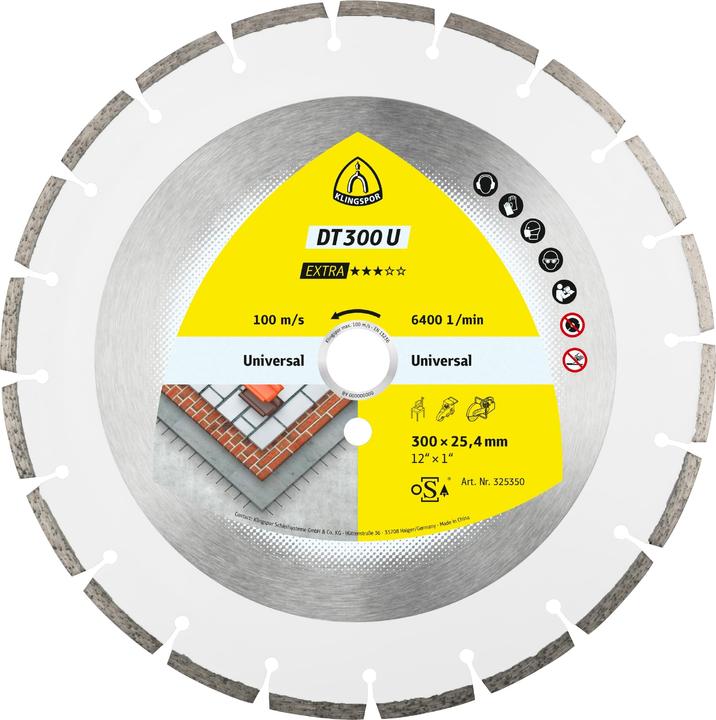Immagine prodotto Klingspor DT 300 U Extra - dischi diamantati 300 x 30 mm