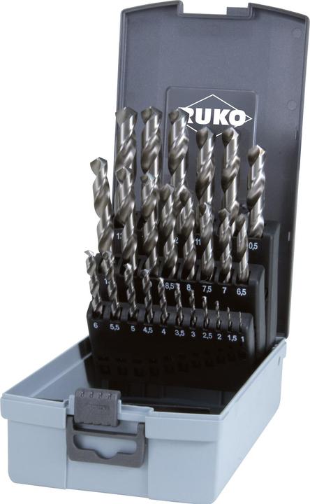 Produktbild Ruko Metall Spiralbohrer Set HSSE Co 5 25teilig DIN 338 Zylinderschaft 1 (1 mm - 13 mm x 0,5 mm)