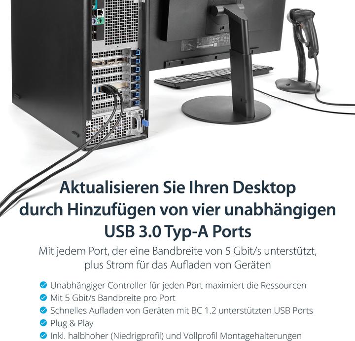 Produktbild StarTech 4 Port PCIe Quad Bus USB 3.0 Card