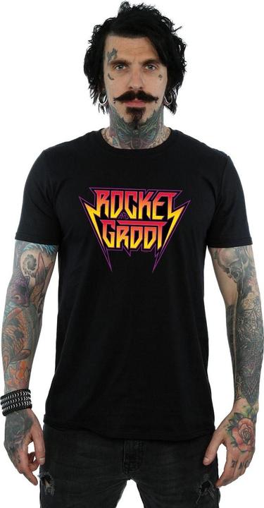 Image du produit - T-shirt GUARDIANS OF THE GALAXY VOL. ROCKET AND GROOT METAL LOGO - Homme (XXL)