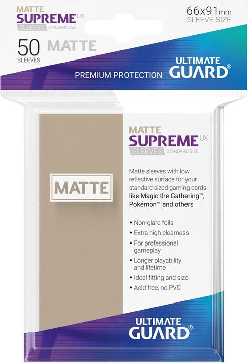 Actual product image Ultimate Guard UGD010827 - Supreme UX 50 card sleeves standard size, matte sand