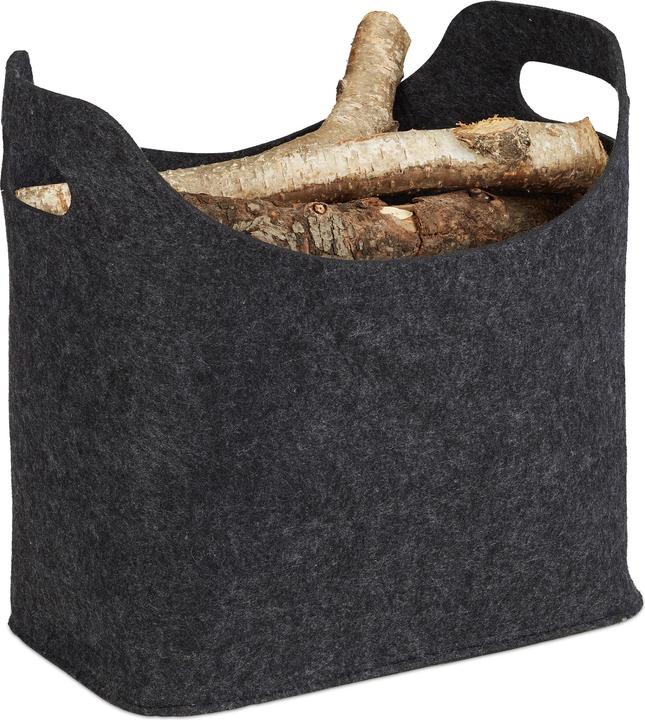 Image du produit Relaxdays Panier à bûches de en feutre (23 x 40 x 39.5 cm)
