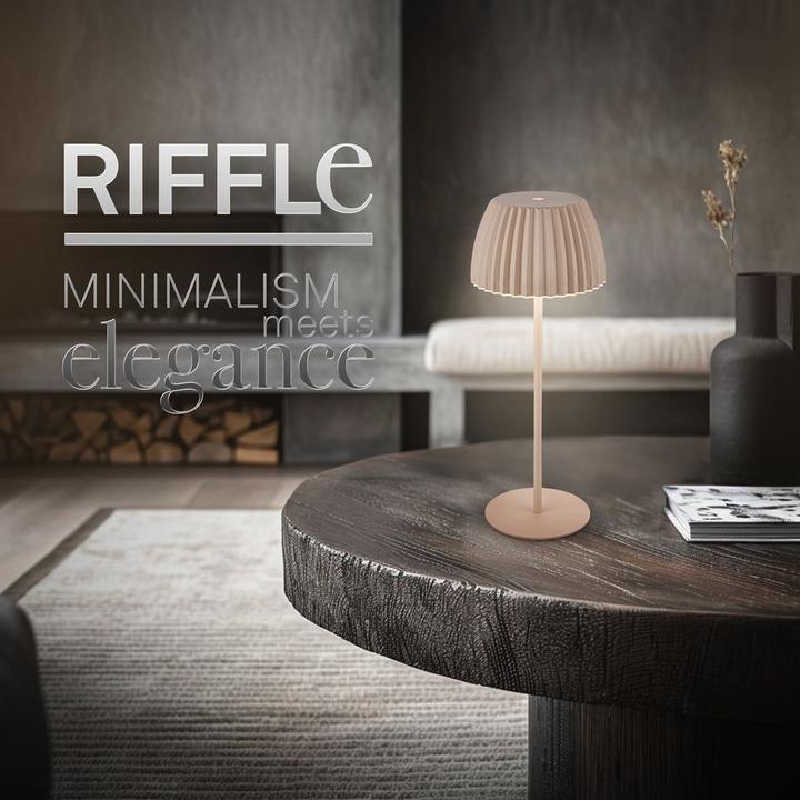 Immagine prodotto Briloner Brilo unplugged RIFFLE Akku Tischleuchte mit Lichtkante - Beige (200 lm)