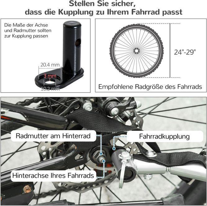 Produktbild Swisshandel24 Hundeanhänger Jogger Fahrradanhänger Hunde Hunde-Fahrradanhänger Rot+Schwarz 155 x 83 x 108 cm