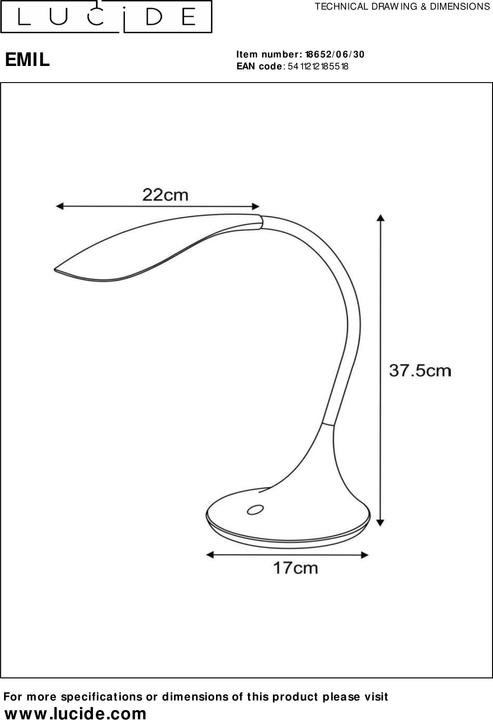 Actual product image Lucide Emil (480 lm)