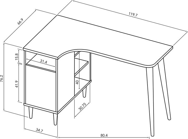 Produktbild Temahome Nook desk black and oak (120 x 67 cm)