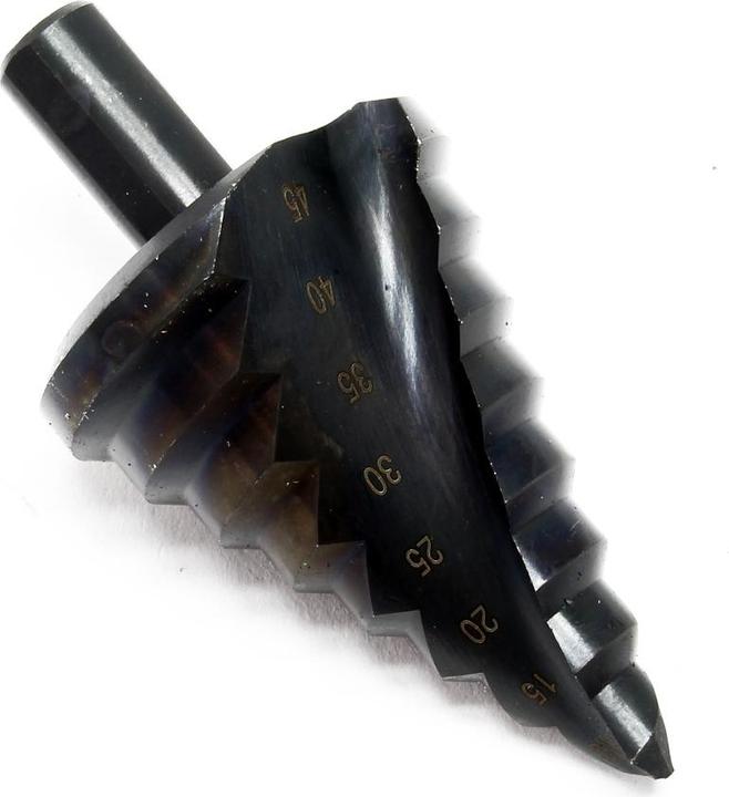 Immagine prodotto Wiltec Punta conica HSS Revêtement titane 10-45mm Fraise à étage Perçage Alésage Forage sur Acier (10-45 mm)