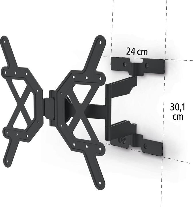 Actual product image Hama TV wall mount, swivelling, tilting, extra flat, 165 cm (65") up to 30 kg (Wall, 65", 30 kg)