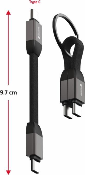 Produktbild Swissten Magnetisches Schlüsselanhänger Kabel USB-C / USB-C 9,7 Cm (0.10 m, USB 3.0, 60 W)
