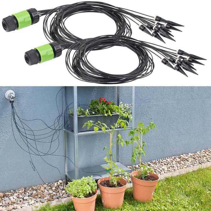Royal Gardineer 2er-Set Mikro-Bewässerungssysteme mit je10 Bewässerungs-Spitzen (Tropfbewässerung Set)
