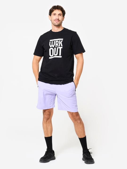 Image du produit Domyos T-shirt de fitness regular en coton homme, noir ultra (XXL)