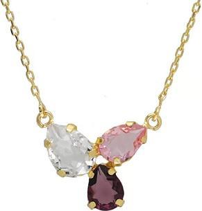 Victoria Cruz Glittering Gold Plated Glory Crystal Necklace A4899-26DG