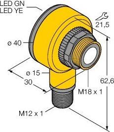 Produktbild Turck 3038511 Ultraschall-Empfänger T18VP6URQ PNP Schliesser 1 St.